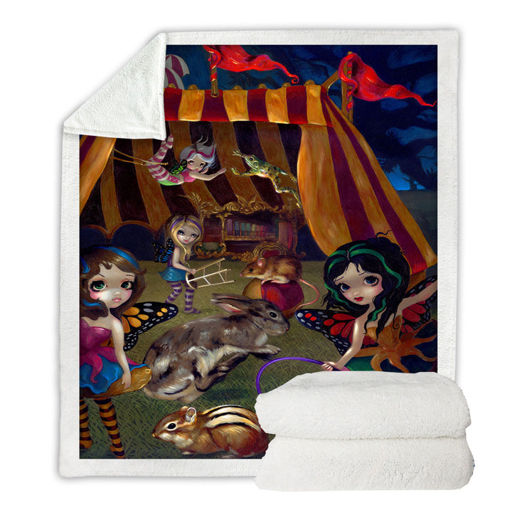 Cute Kids Couch Throws Art the Fairy Circus