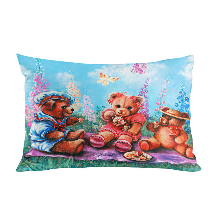 Cute Kids Vintage Art Painting the Teddy Bear Picnic Pillowcase