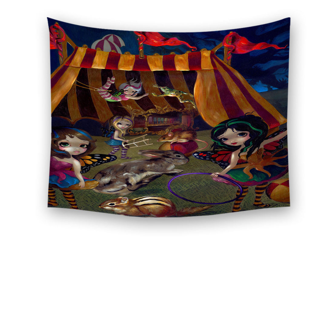 Cute Kids Wall Decor Art the Fairy Circus Tapestry