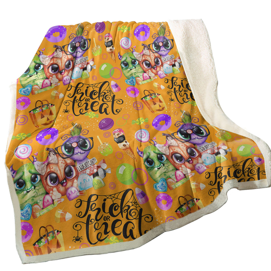 Cute Lil Monsters Halloween Pattern Throws