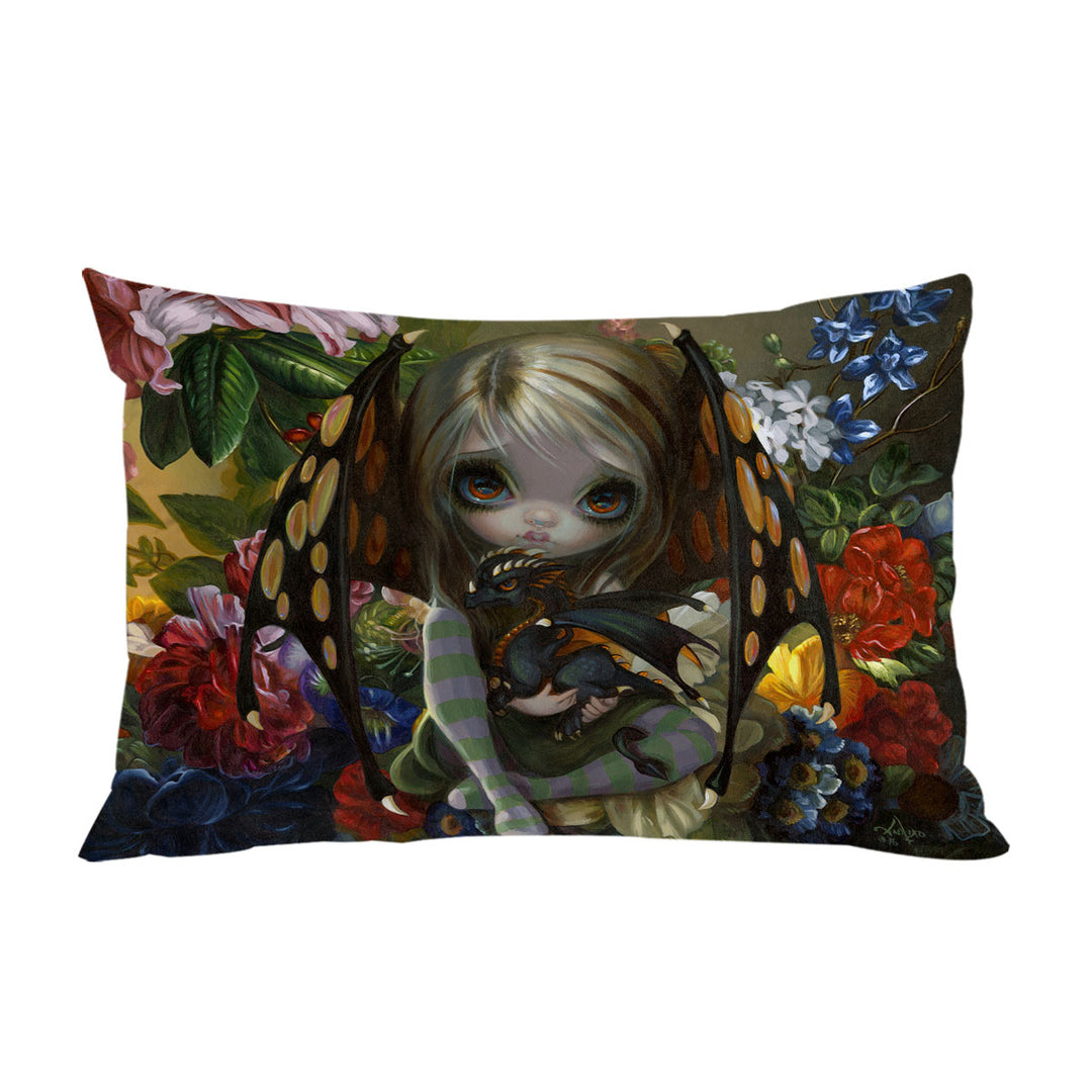 Cute Little Fairy and Flower Dragonling Pillowcase