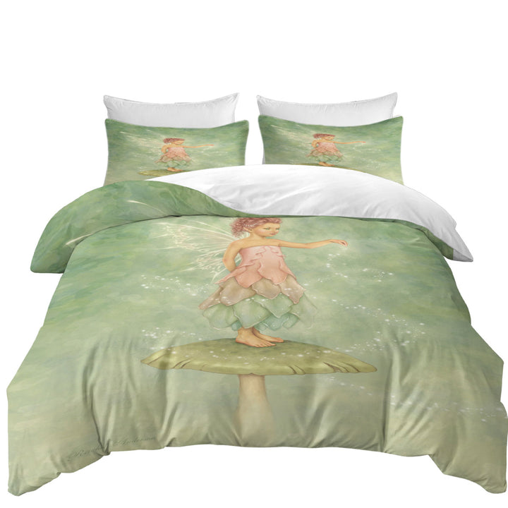 Cute Little Mushroom Fairy with Magical Dust Coverlet