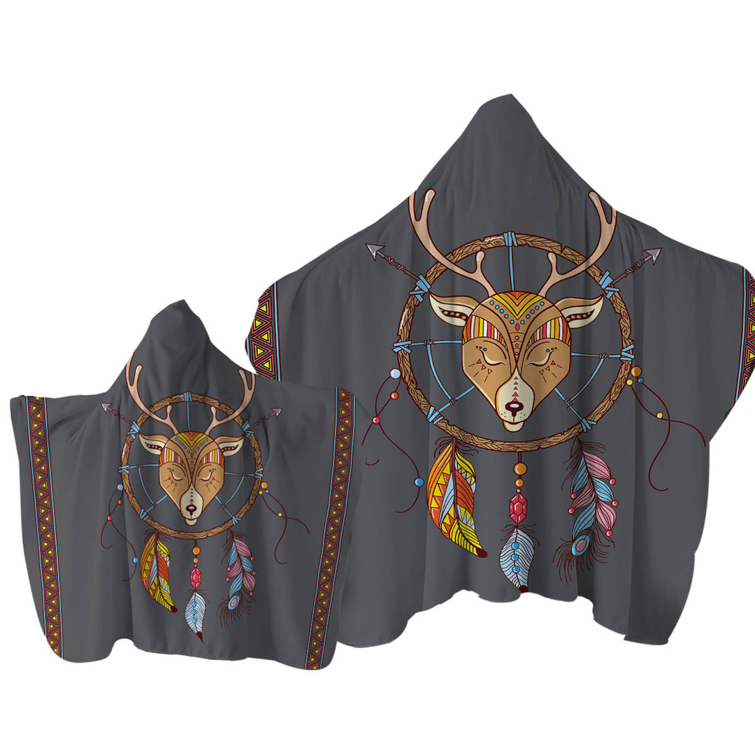 Cute Native Deer Dream Catcher for Kids Towel Hoodie