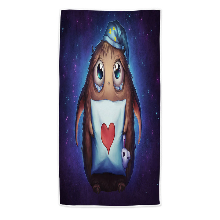 Cute Night Kids Beach Towels Art Sleepy Alien