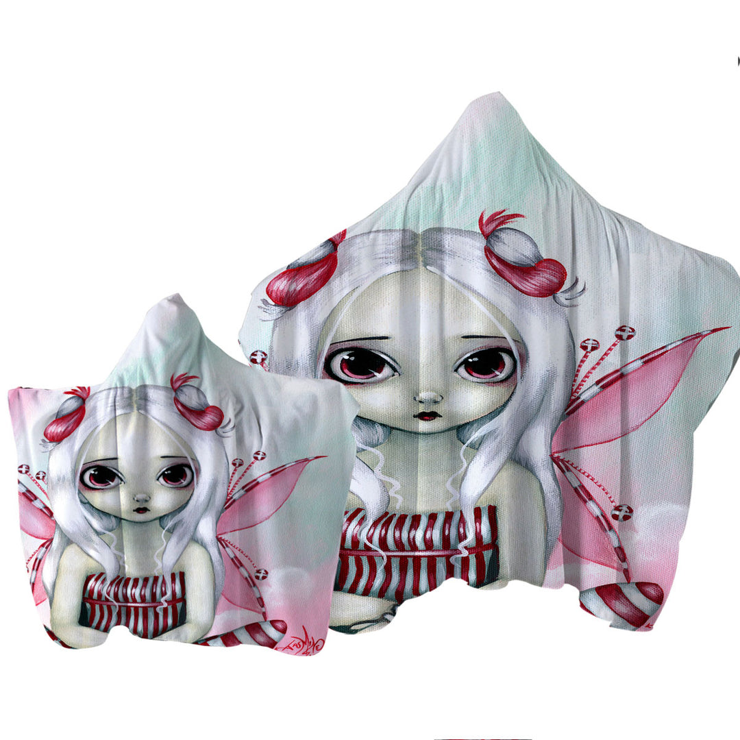 Cute Pinkish Little Fairy the Peppermint Pretty Hooded Beach Towel