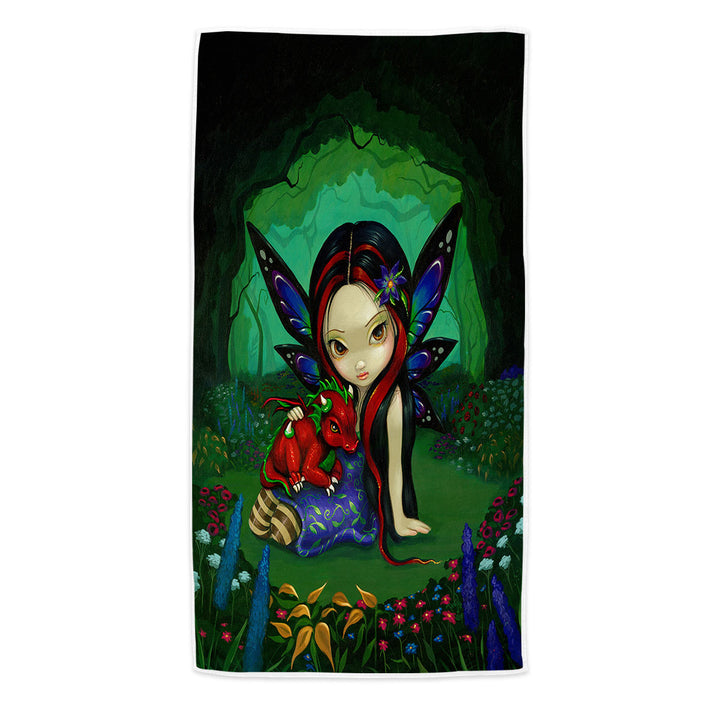 Cute Pool Towels Forest Fairy in the Dragonling Garden