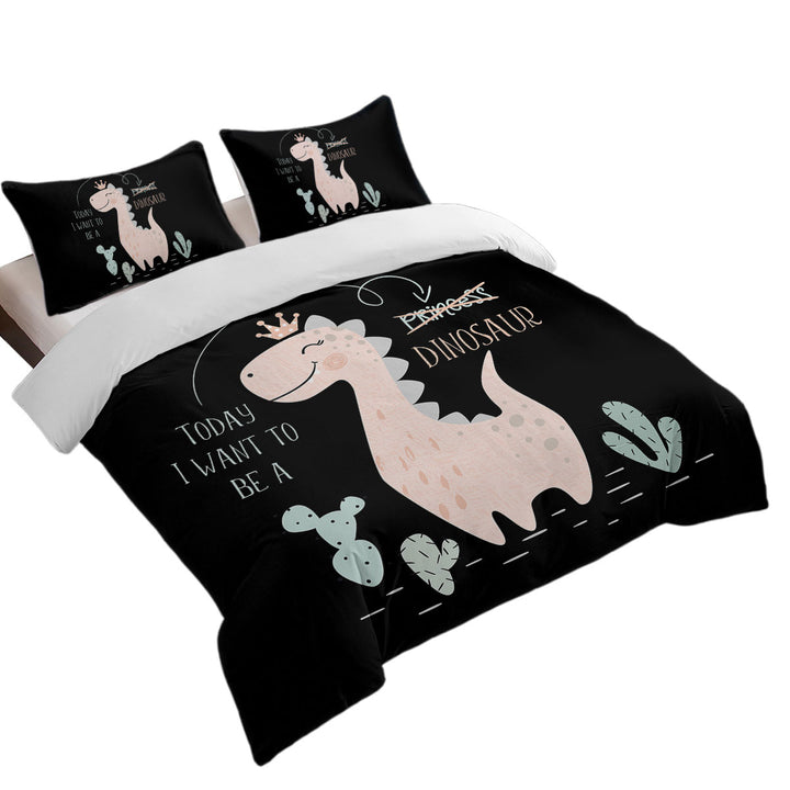 Cute Princess Dinosaur King Size Duvet Cover