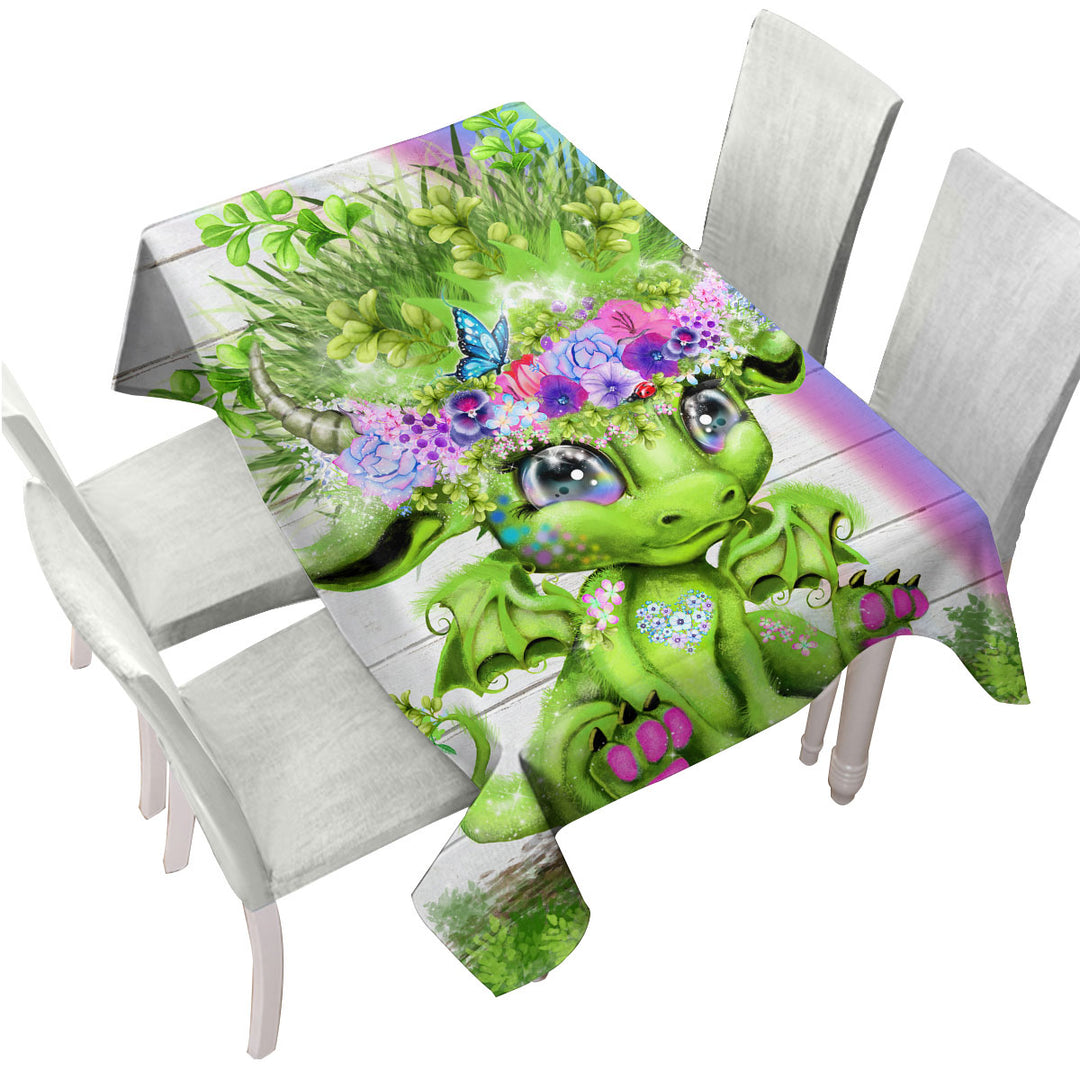 Cute Rainbow Summer Lil Dragon Custom table Covers