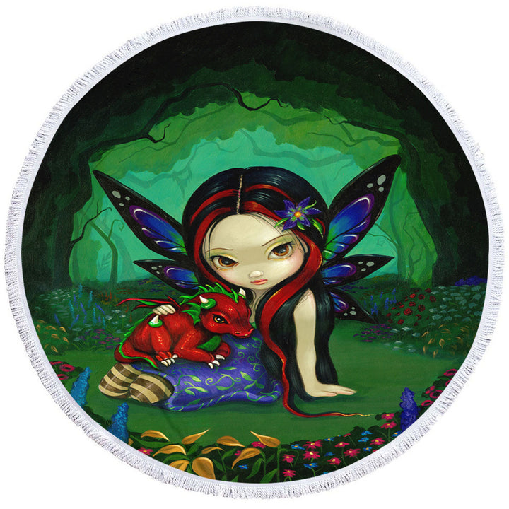 Cute Round Towel Forest Fairy in the Dragonling Garden