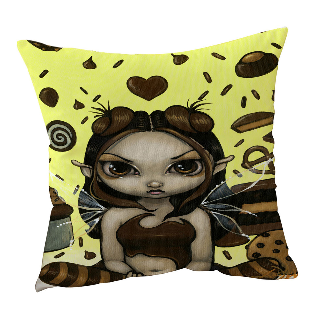 Cute Sofa Pillows and Cushions Fantasy Favorite Treats Chocolate Fairy