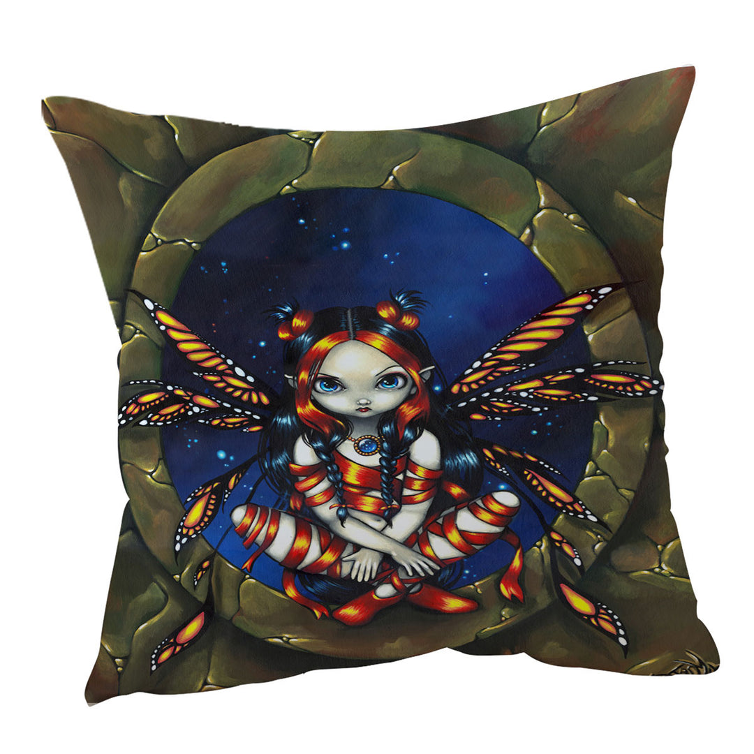 Cute Starry Night Fairy Throw Pillow