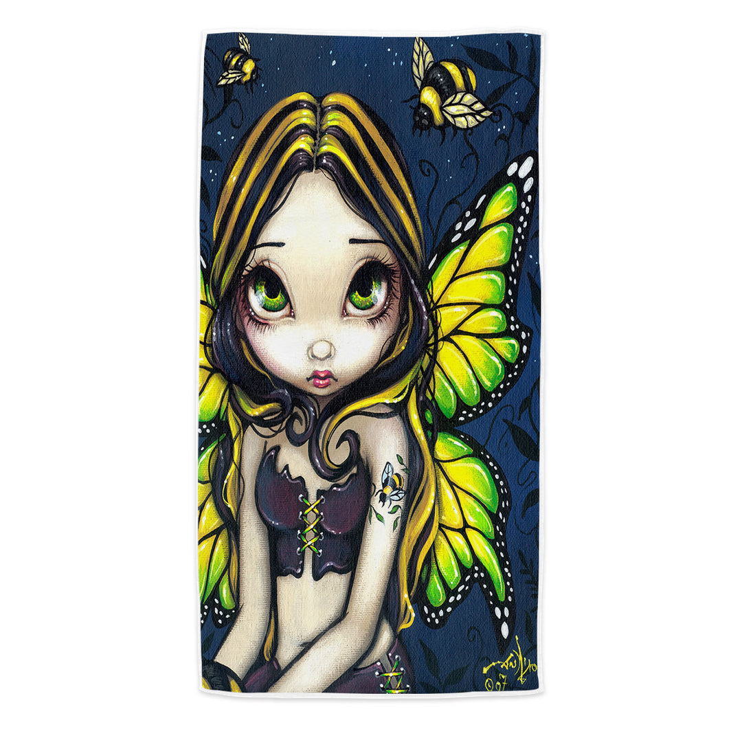 Cute Swims Towel Art Bumblebee Tattoo on Butterfly Fairy