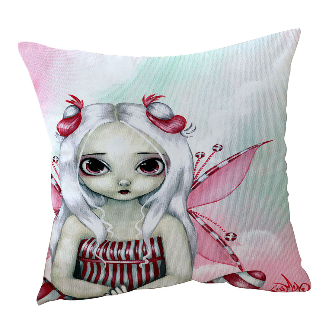 Cute Throw Cushions Pinkish Little Fairy the Peppermint Pretty