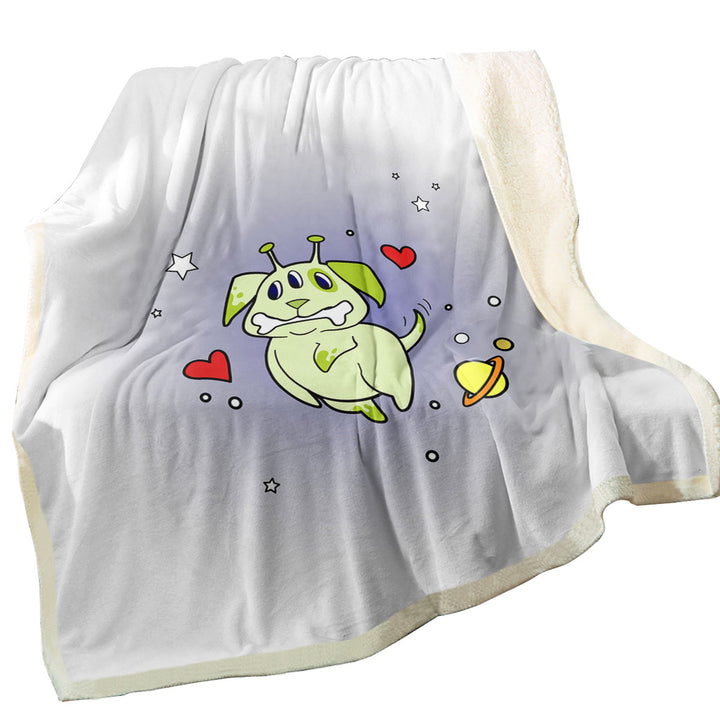 Cute Throws with Alien Dog in Space