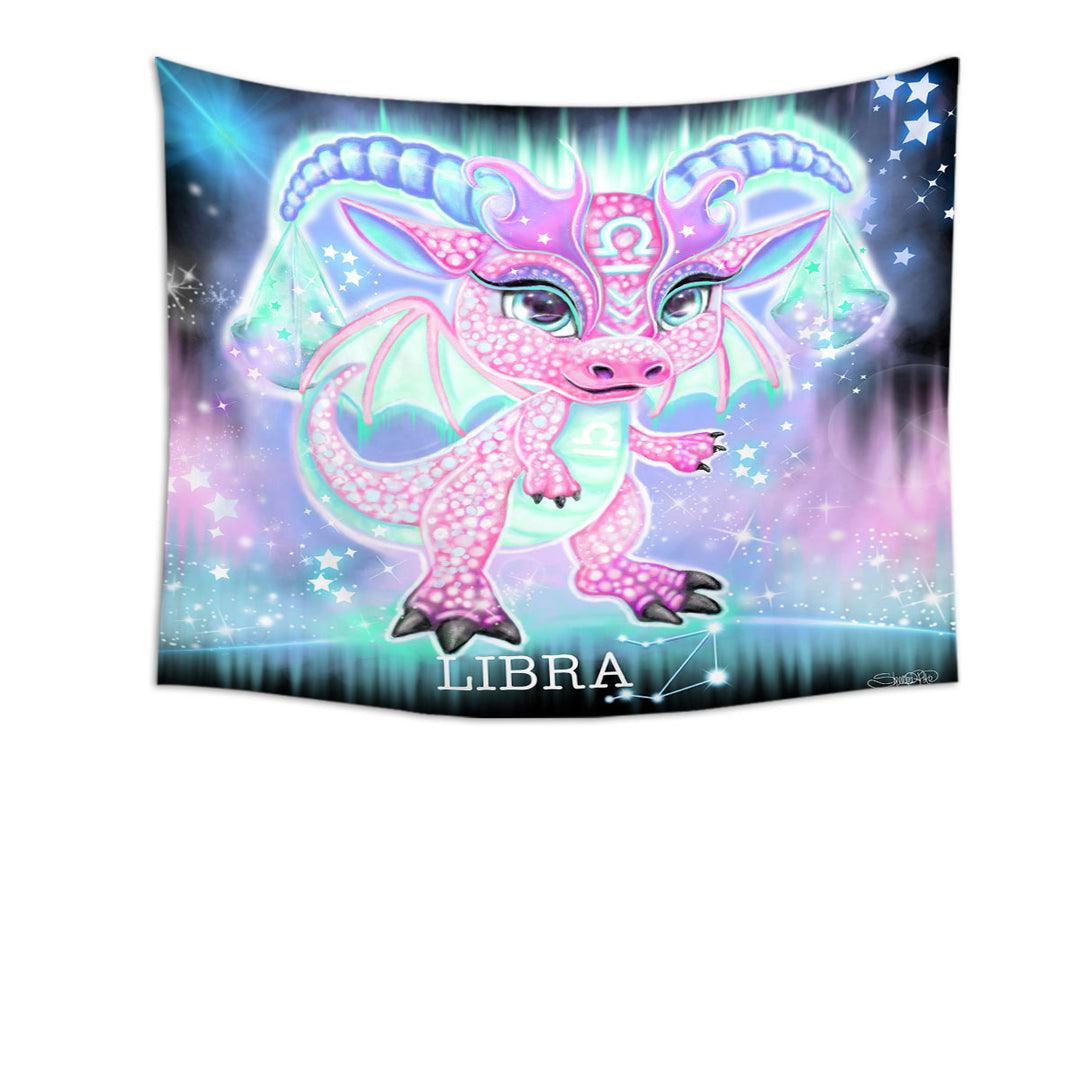 Cute Wall Decor Gift Ideas Girly Libra Lil Dragon Tapestry