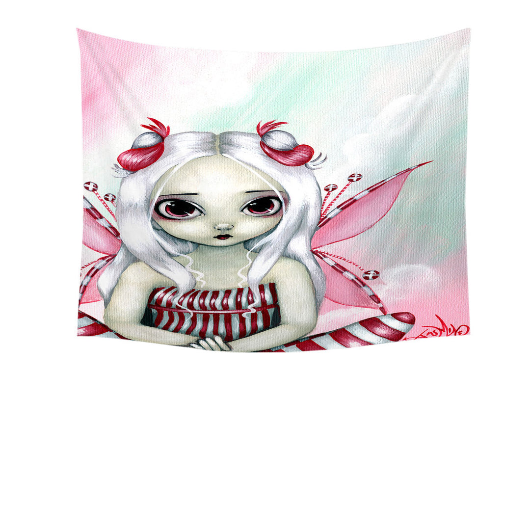 Cute Wall Decor Pinkish Little Fairy the Peppermint Pretty Tapestry