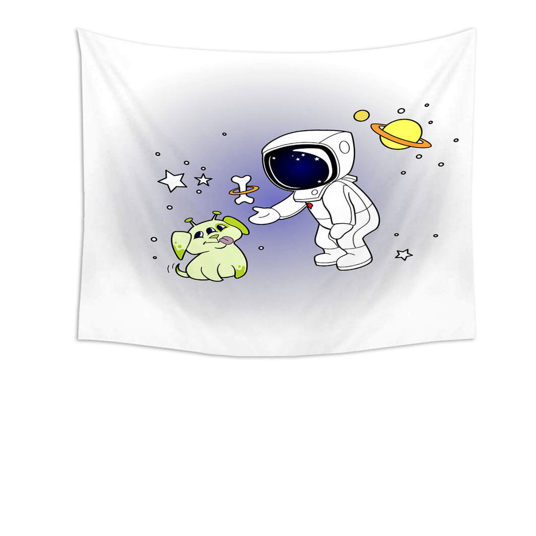 Cute and Funny Wall Decor with Astronaut and Alien Dog