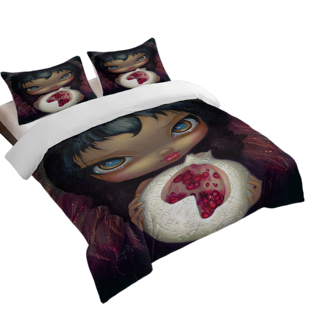 Dark Art Alchemical Angel and Pomegranate Duvet Cover