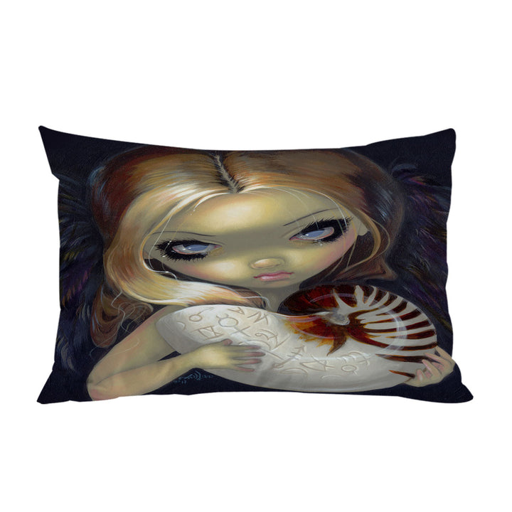 Dark Art Alchemical Angel and Sea Snail Shell Custom Pillow Cases