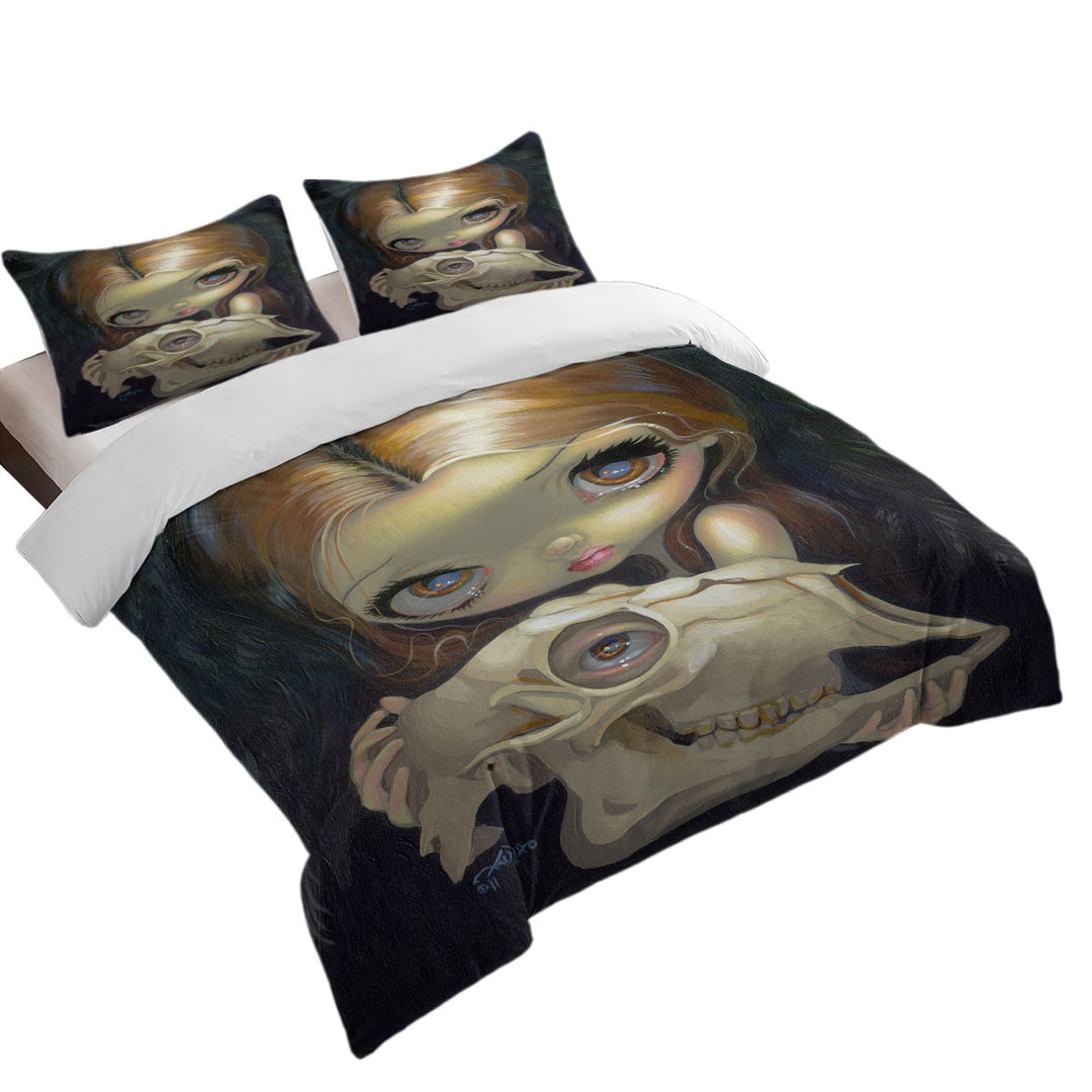 Dark Art Alchemical Angel and Skull King Duvet Cover set