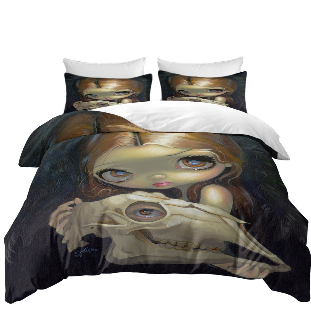 Dark Art Alchemical Angel and Skull King Size Duvet Cover