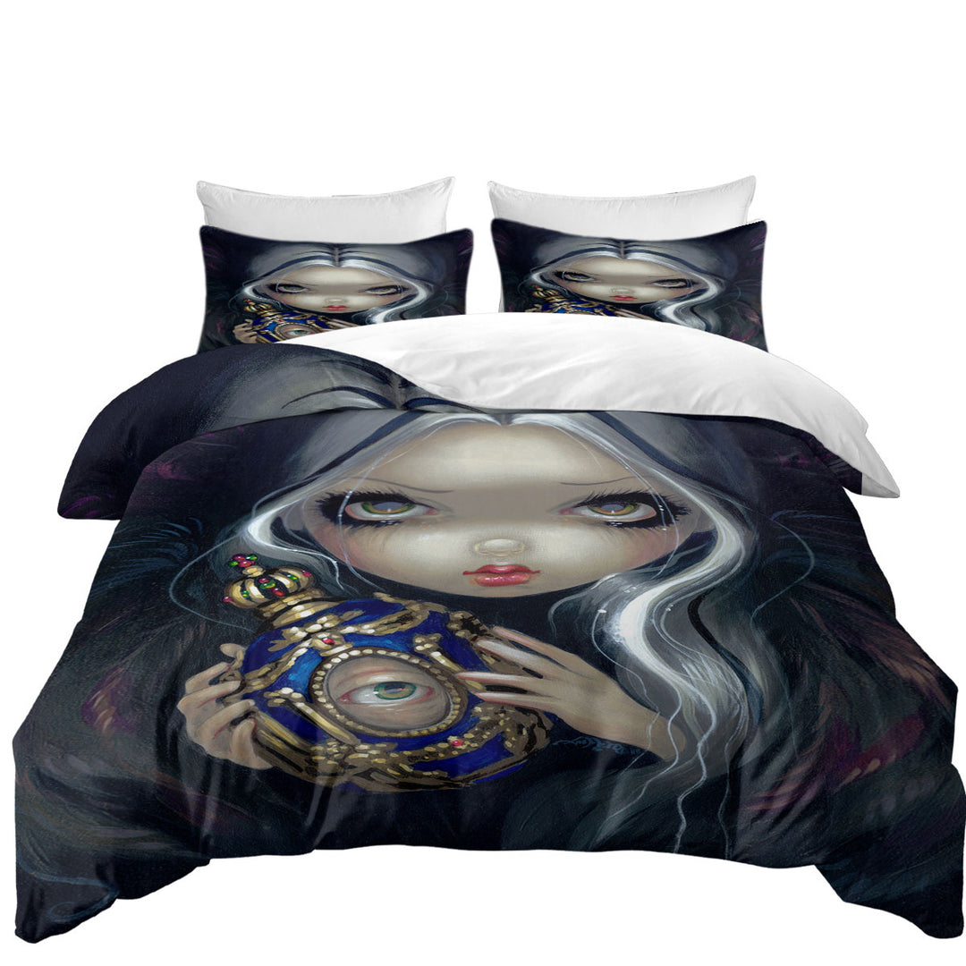 Dark Art Alchemical Angel and Witched Vase Oversized King Duvet Cover