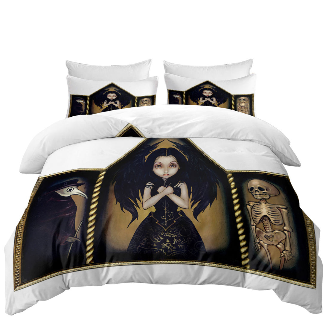 Dark Art Alchemy Angel Plague Mask Skelton Twin xl Duvet Covers