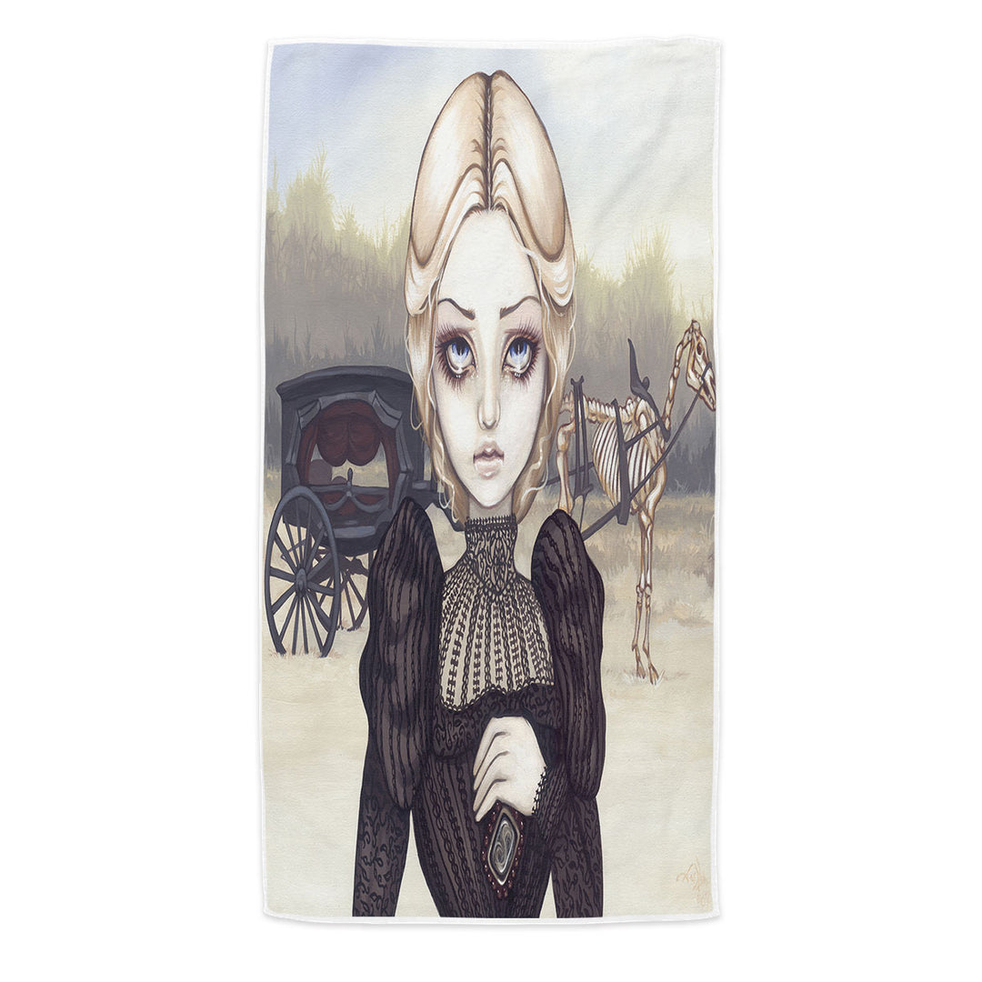 Dark Art Beach Towel Victorian Widow Bleak Mourning