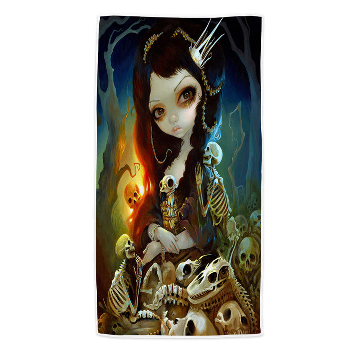 Dark Art Beautiful Princess of Bones Microfiber Beach Towel