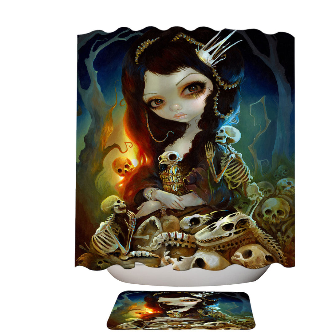 Dark Art Beautiful Princess of Bones Shower Curtain