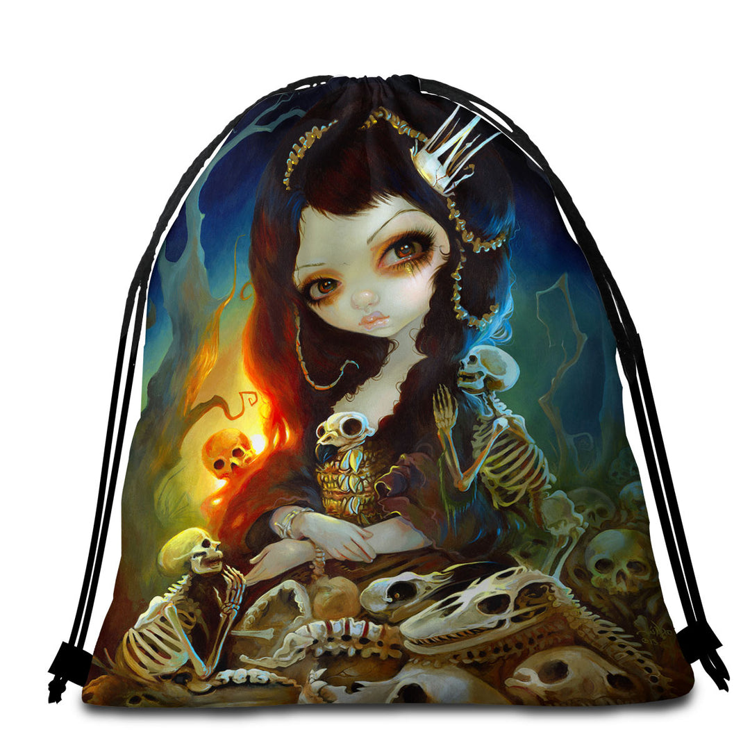 Dark Art Beautiful Princess of Bones Travel Beach Towel