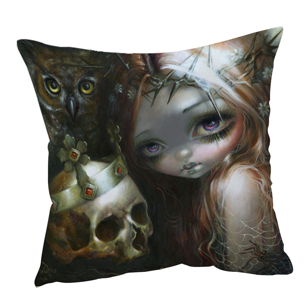 Dark Art Cushion Covers with Empire of Dirt Girl and King Skull