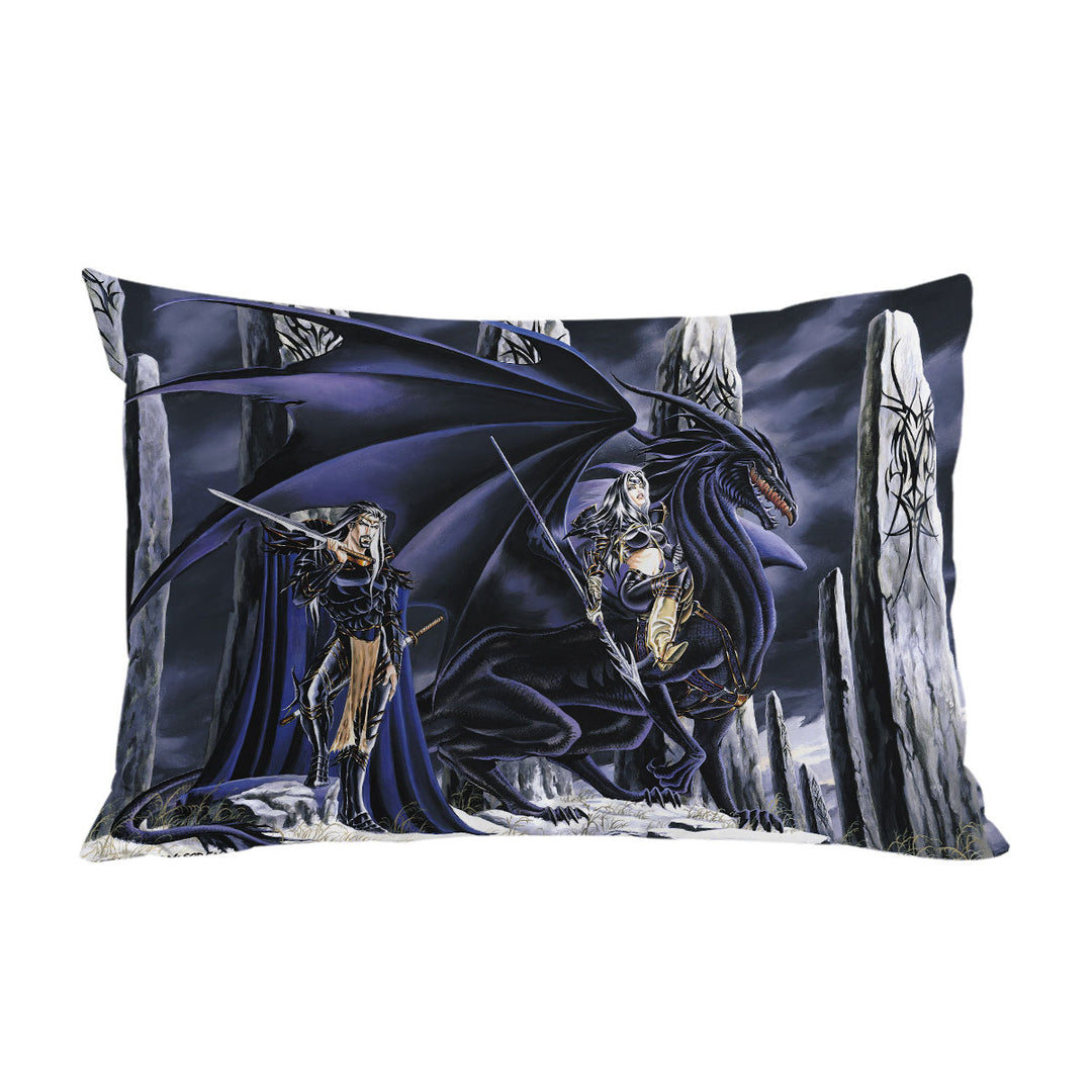 Dark Art Dead of Winter Dragon and Warriors Pillowcase