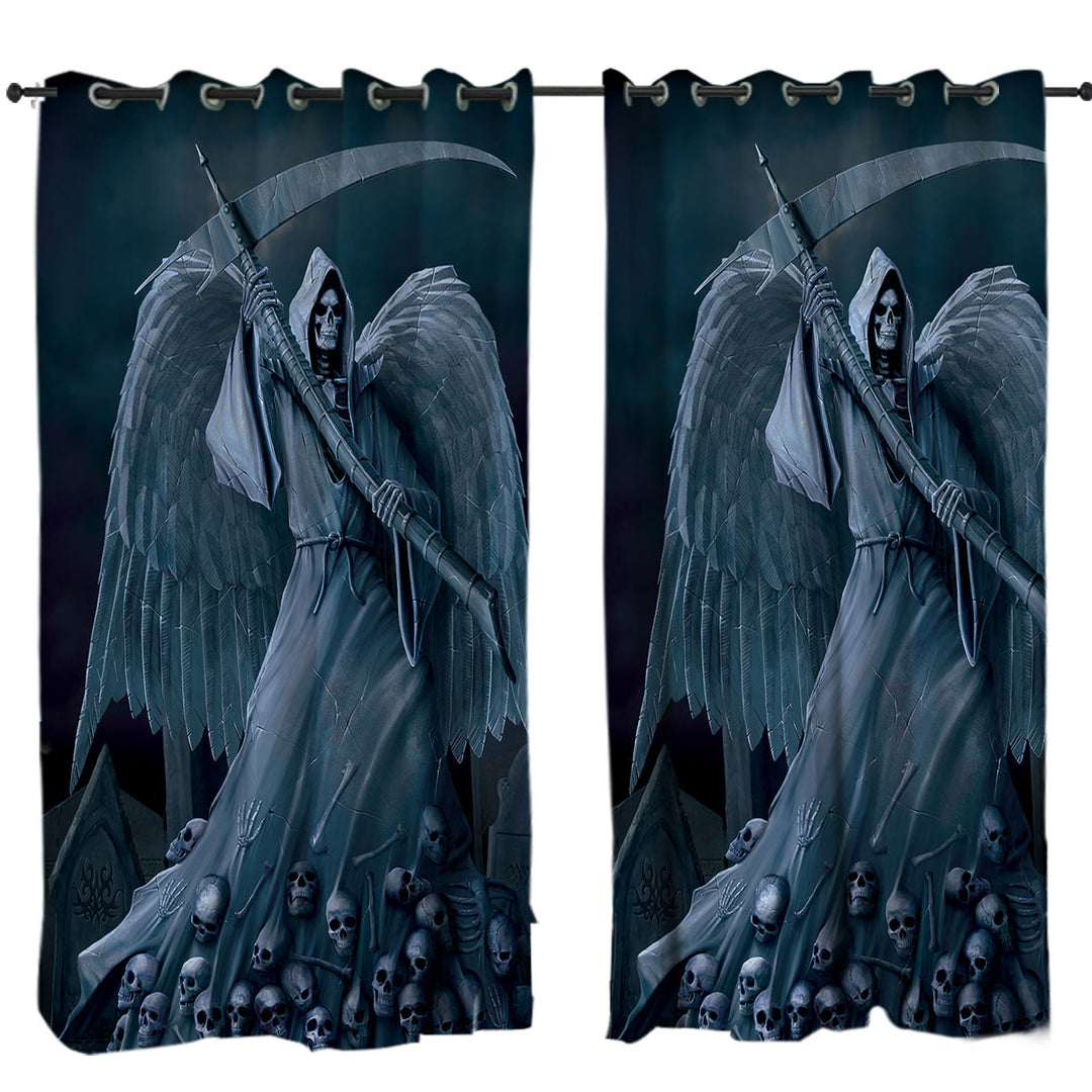 Dark Art Death on a Hold Angel of Death Stone Statue Drapes for Living Room