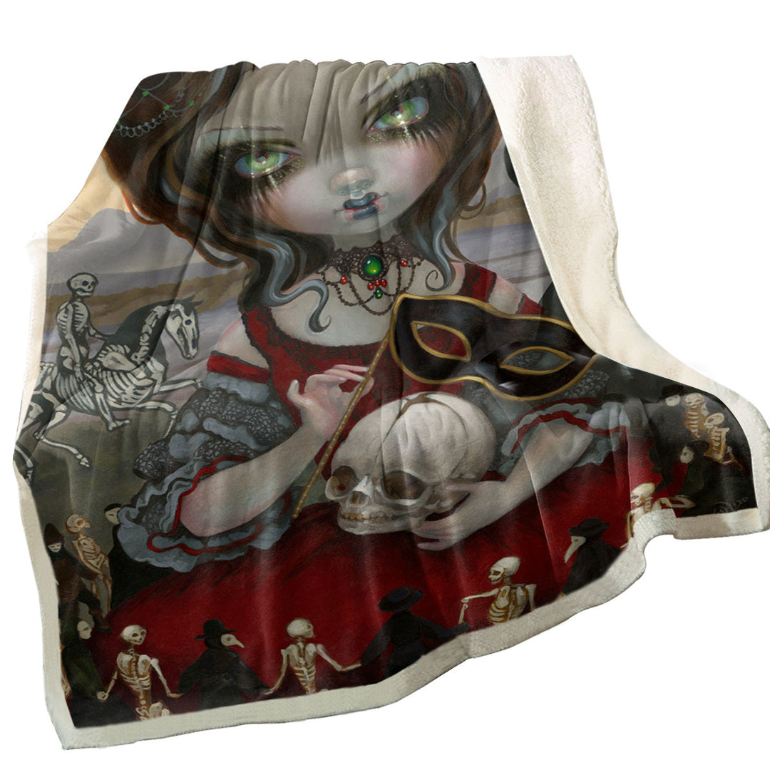 Dark Art Decorative Blankets Maiden Carnevale Di Morte