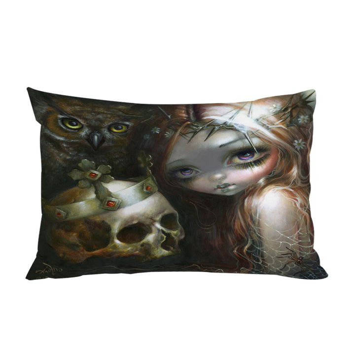 Dark Art Empire of Dirt Girl and King Skull Pillowcase