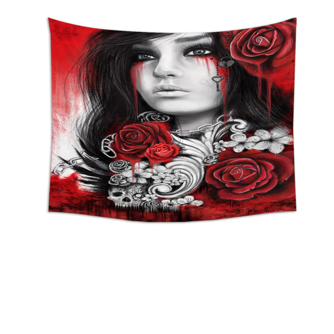 Dark Art Freed Beautiful Gothic Girl Tapestry Wall Decor