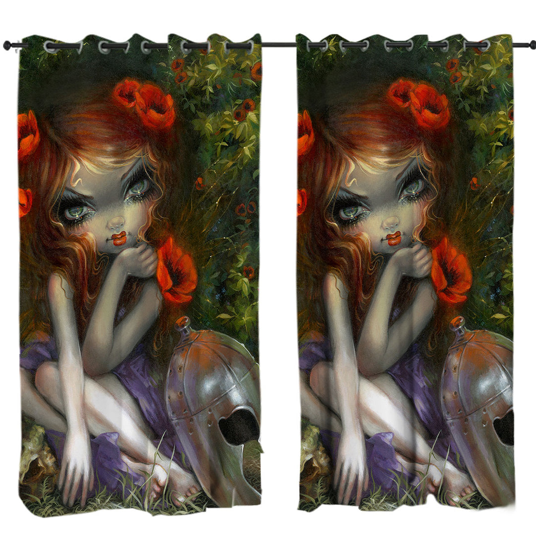 Dark Art La Belle Dame Sans Merci Maiden and Skulls Curtains