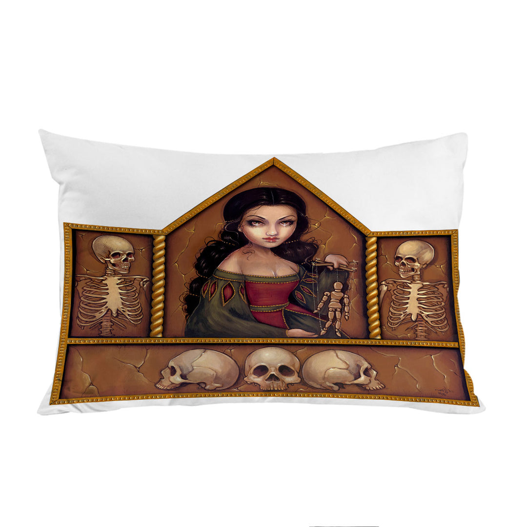 Dark Art Memento Mori Beautiful Maiden and Skeletons Custom Pillow Cases