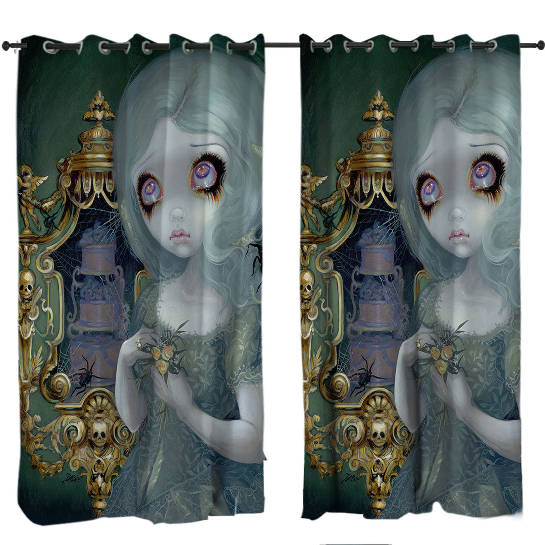 Dark Art Miss Havisham Ghostly Pale Beautiful Girl Curtains for Bedroom