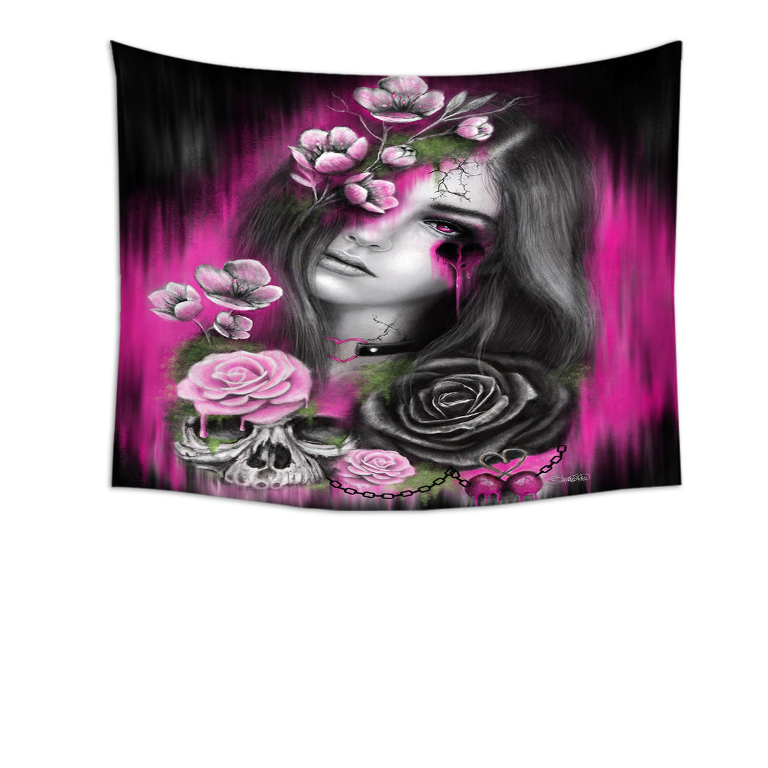 Dark Art Ravenous Beautiful Gothic Girl Tapestry Wall Decor