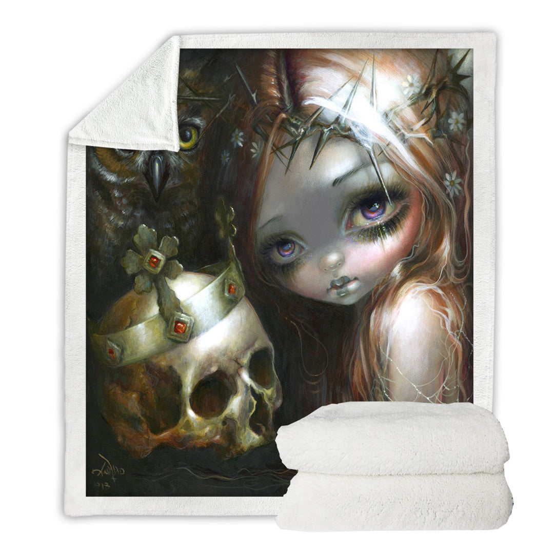 Dark Art Sofa Blankets with Empire of Dirt Girl and King Skull