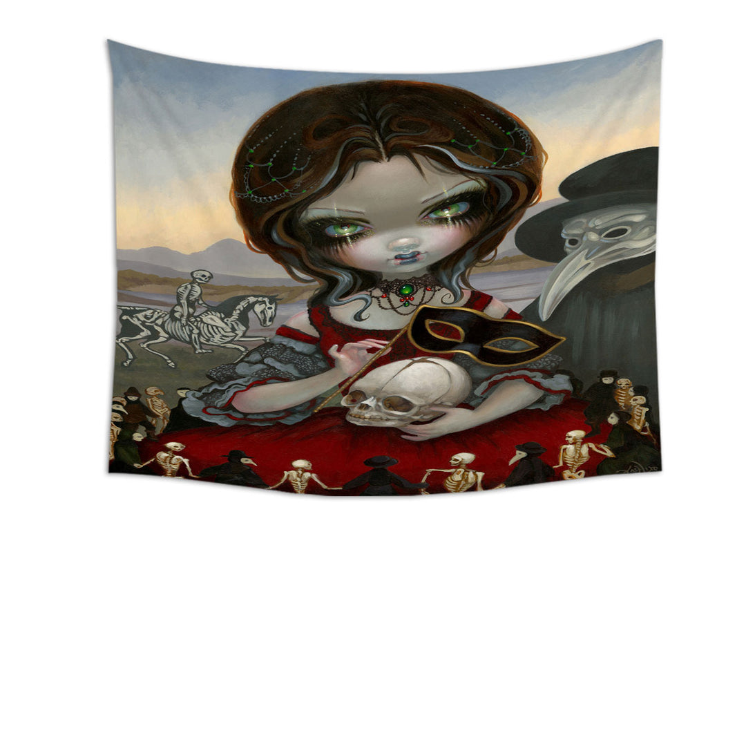 Dark Art Tapestry Maiden Carnevale Di Morte Wall Decor