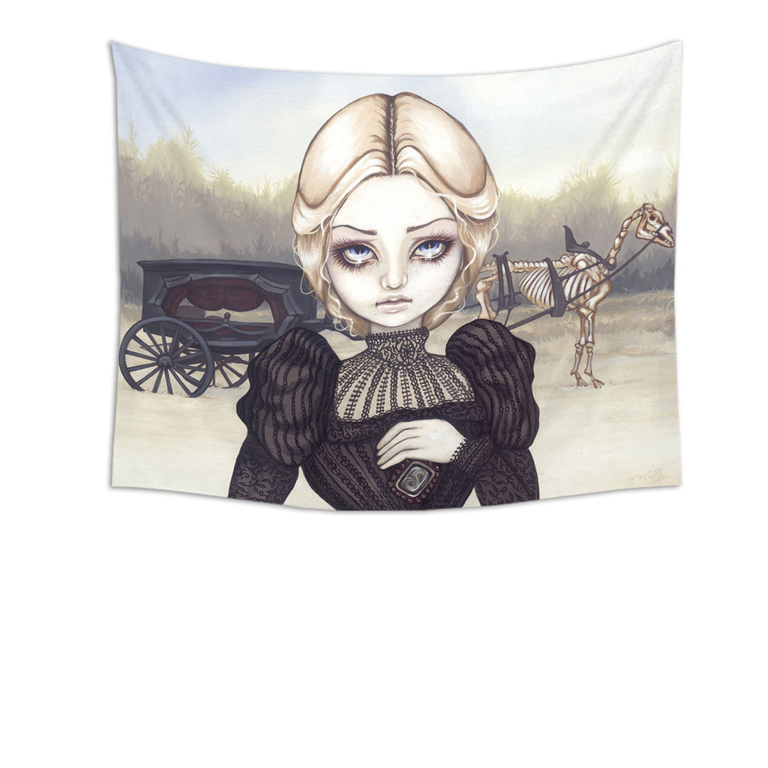 Dark Art Tapestry Victorian Widow Bleak Mourning