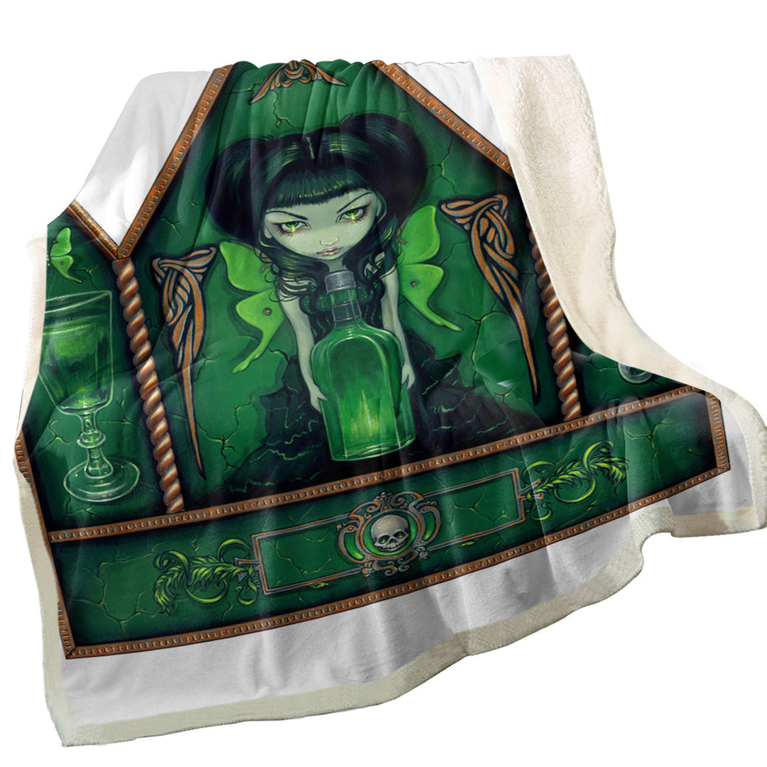 Dark Art Throw Blanket the Absinthe Fairy