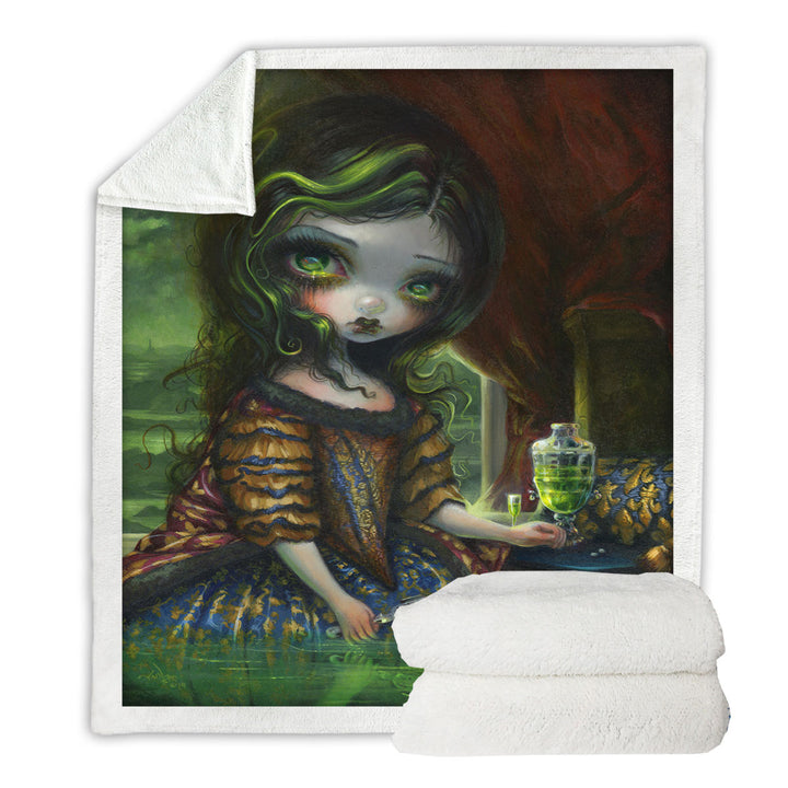 Dark Art Throw Blanket the Absinthe Reflections Princess