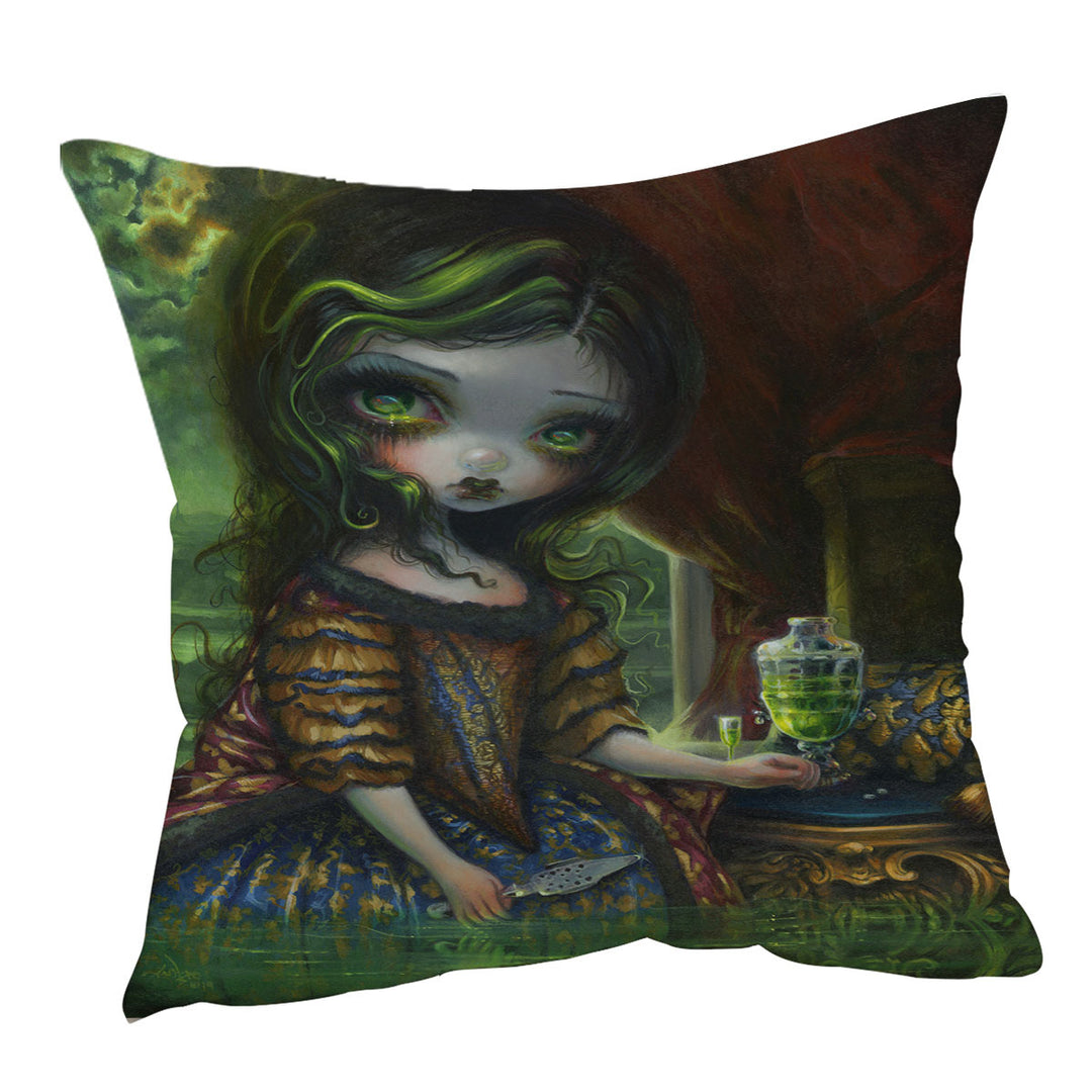 Dark Art Throw Pillows the Absinthe Reflections Princess