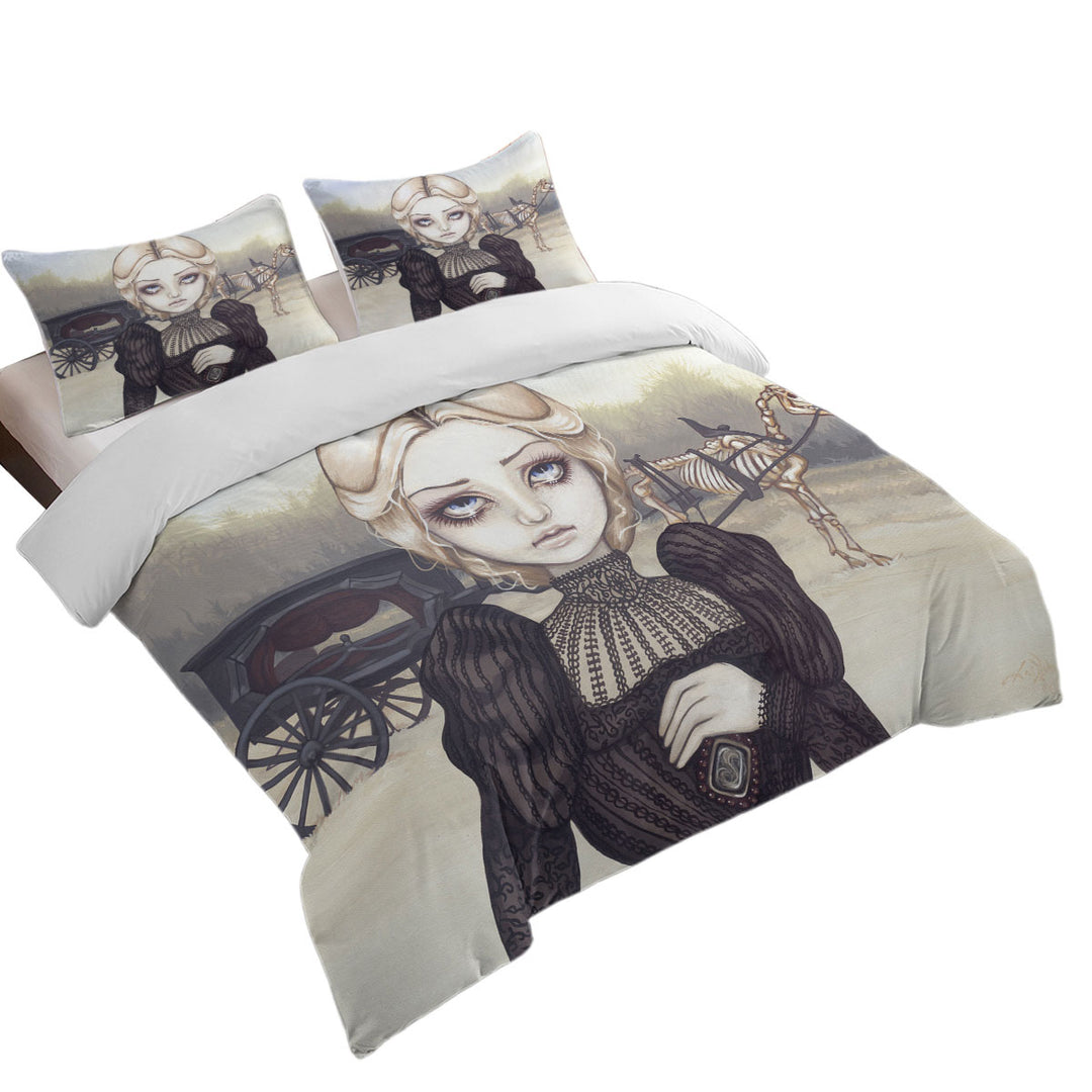 Dark Art Victorian Widow Bleak Mourning Bed Covers