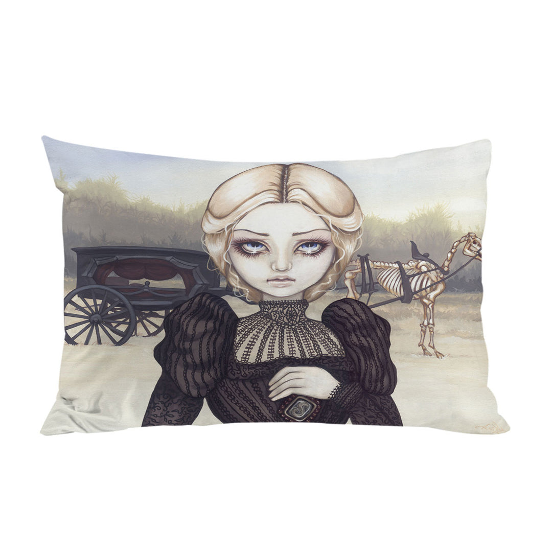 Dark Art Victorian Widow Bleak Mourning Pillow Cases