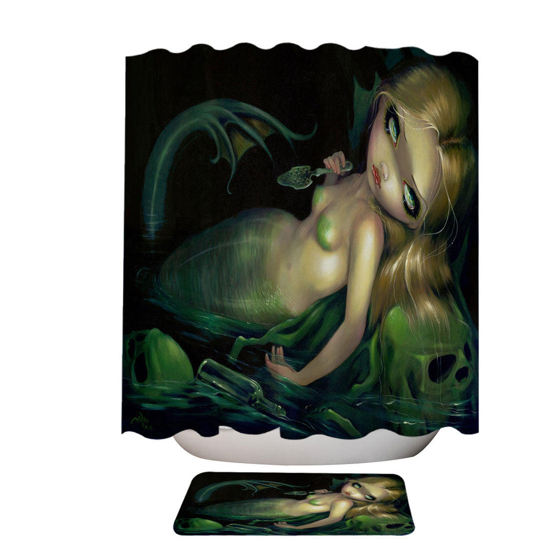 Dark Art the Absinthe Mermaid Shower Curtains Trend This Year